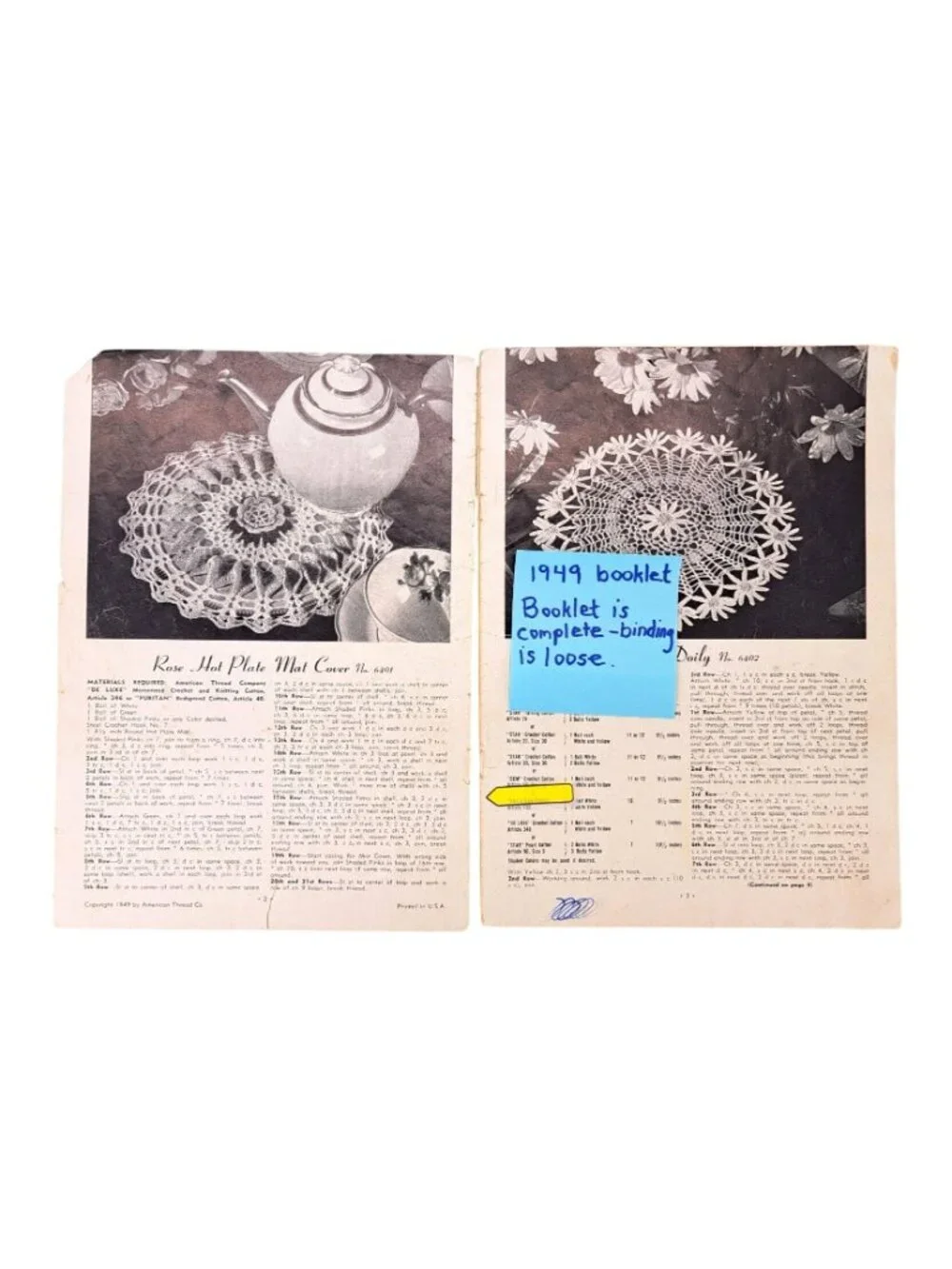 Vintage Crochet Assorted Pattern & Booklet Lot Doilies Collars Blankets Afghans